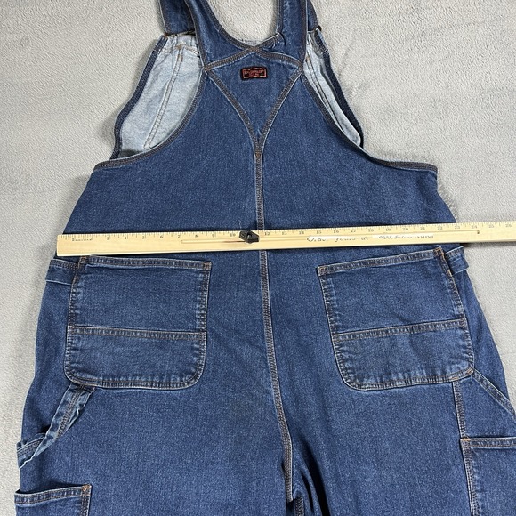 FiveBrother Bib Overalls 38x34 Blue Carpenter Workwear Construction Denim - Picture 7 of 11